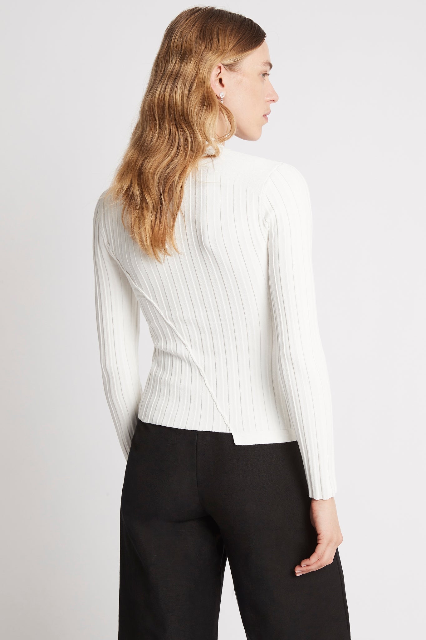 Adeline Long Sleeve Rib Knit Top | Ivory | Aje – Aje World