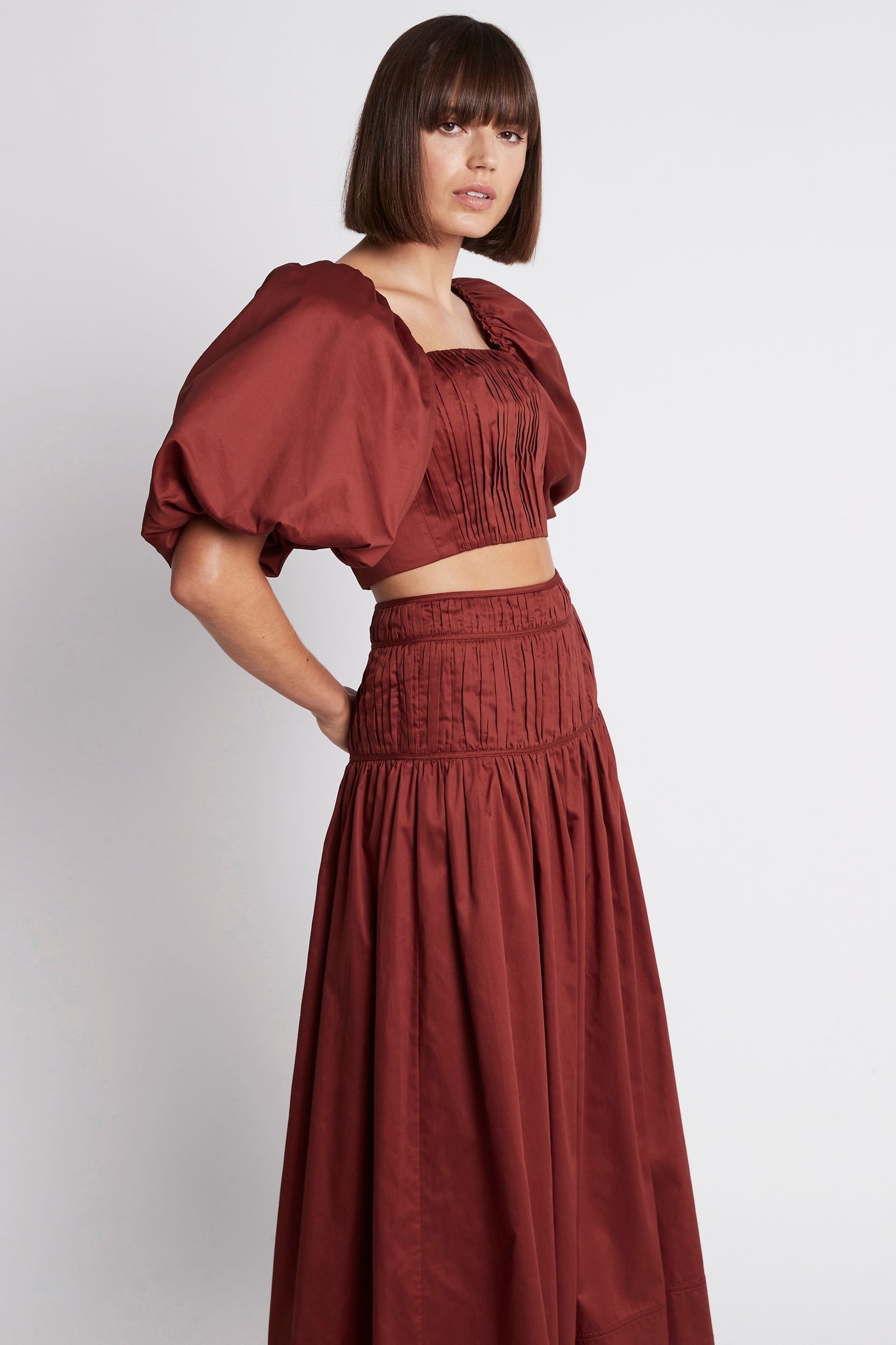 Enamour Puff Sleeve Cropped Top
