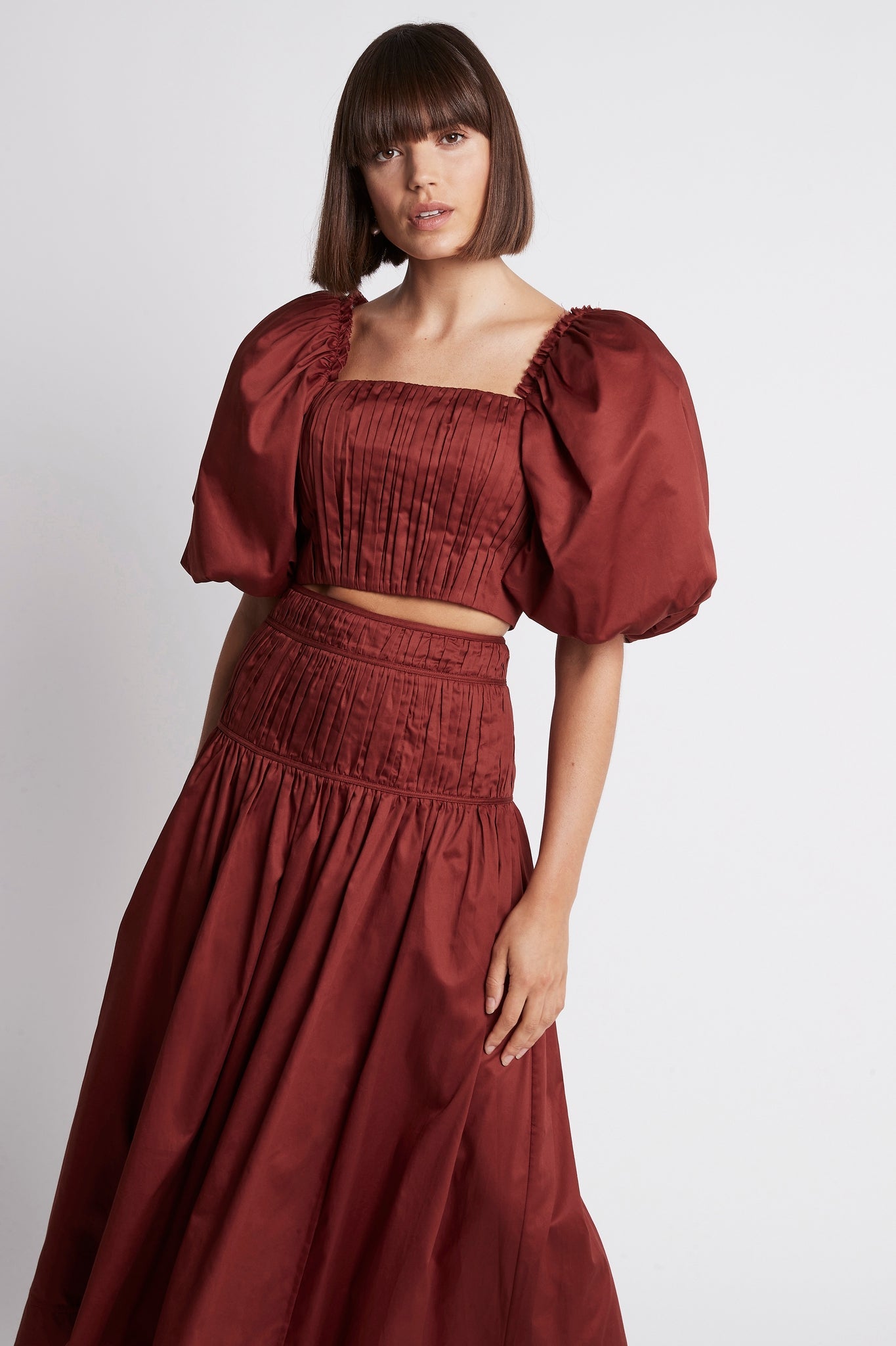 Enamour Puff Sleeve Cropped Top