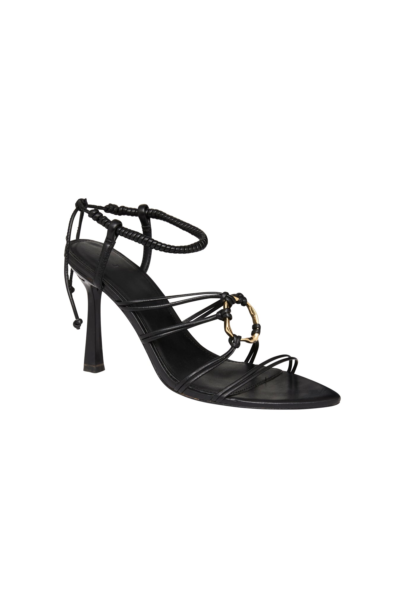Black strappy block heeled sandals - Shoelace - Women's Shoes, Bags and  Fashion