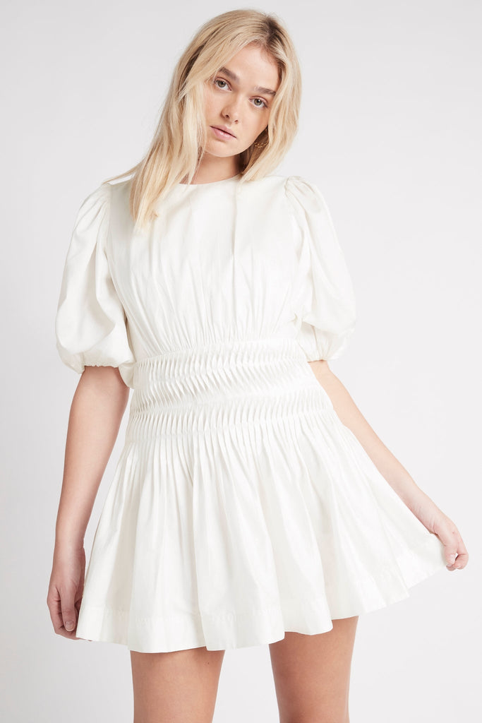 Tidal Tucked Mini Dress | Ivory | Aje – Aje World