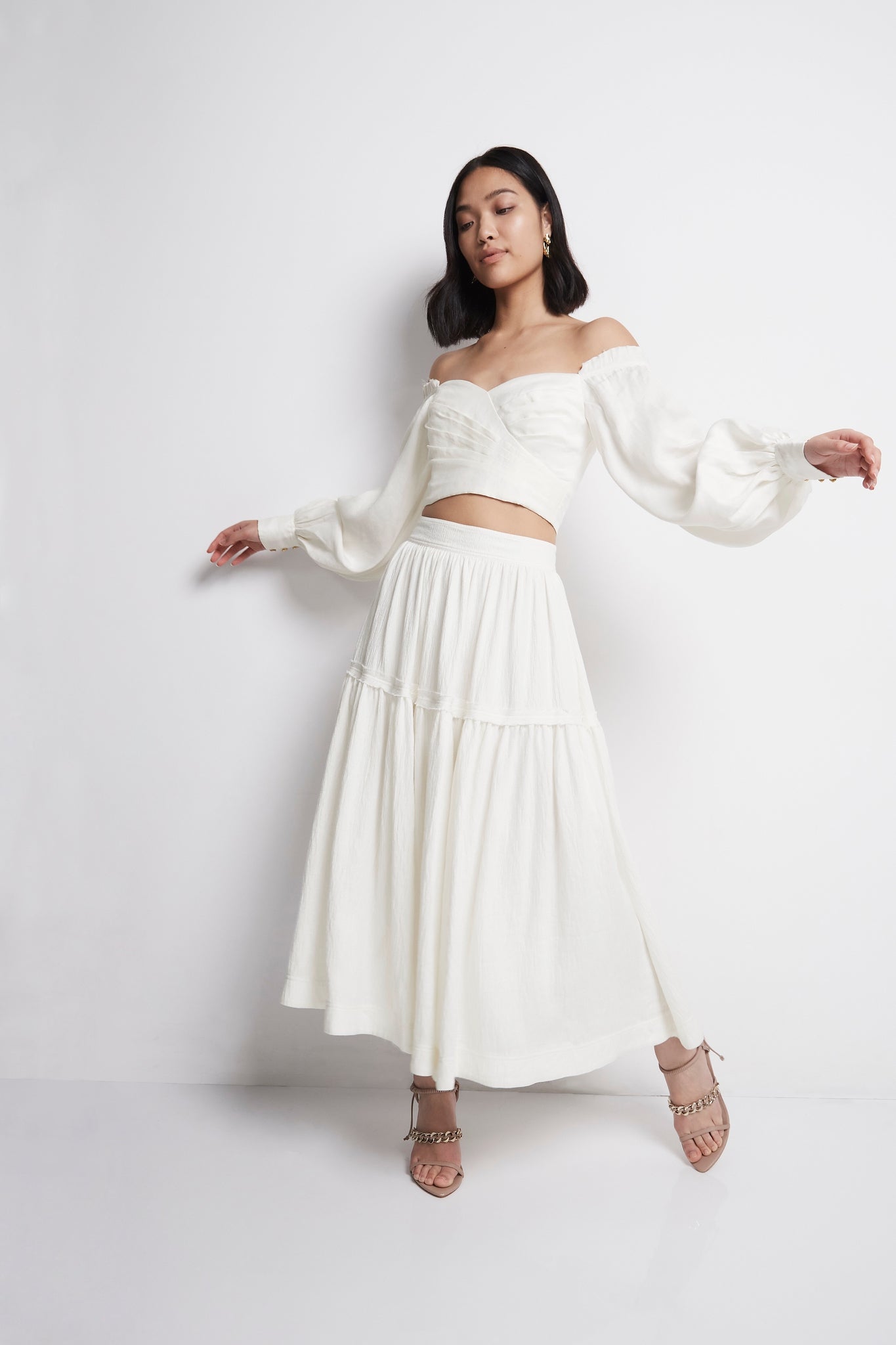 Admiration Gathered Midi Skirt | Ivory | Aje – Aje ROW