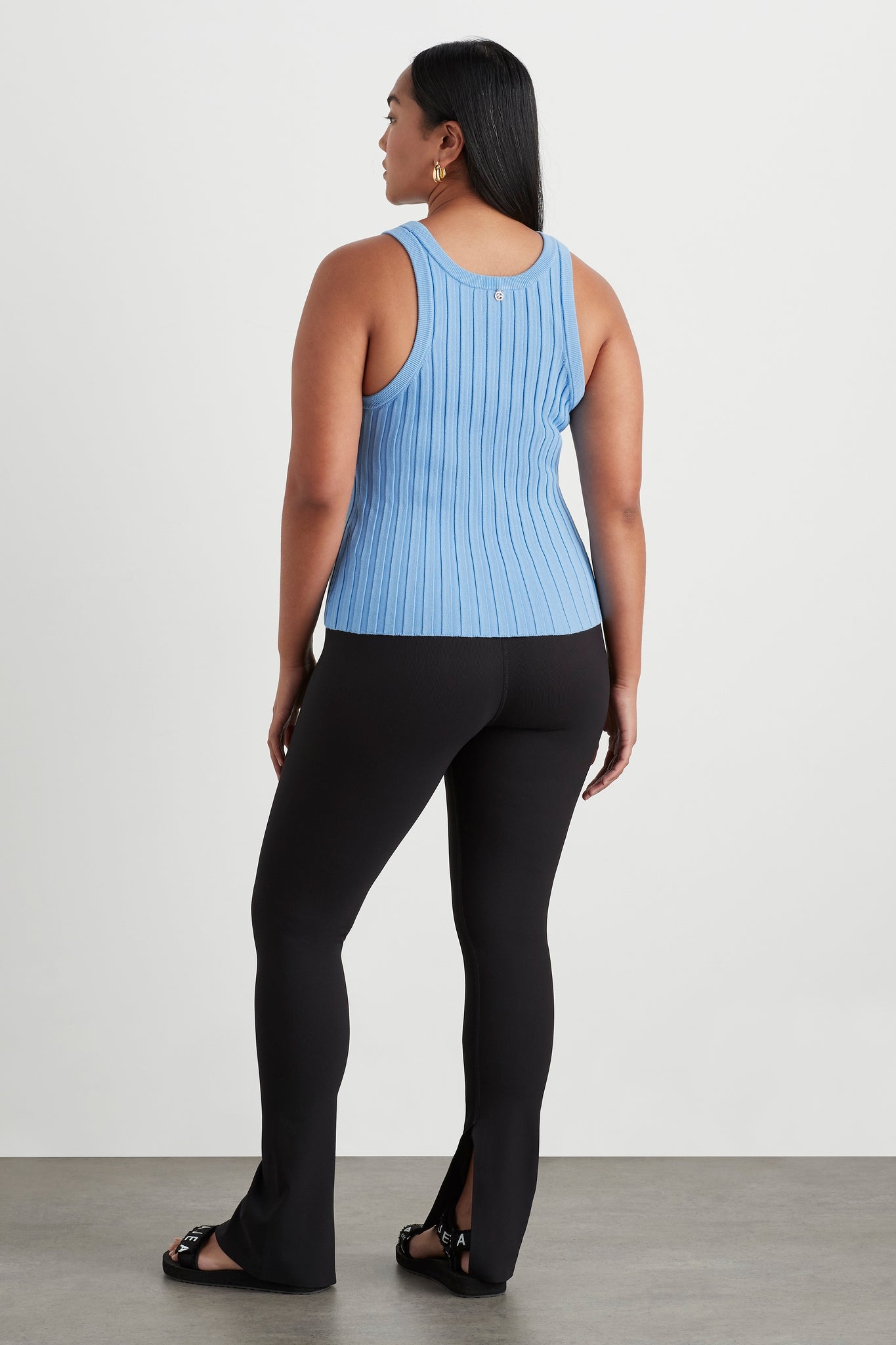 Hydra Racer Knit Ribbed Top | Cerulean Blue | AJE ATHLETICA – Aje ROW