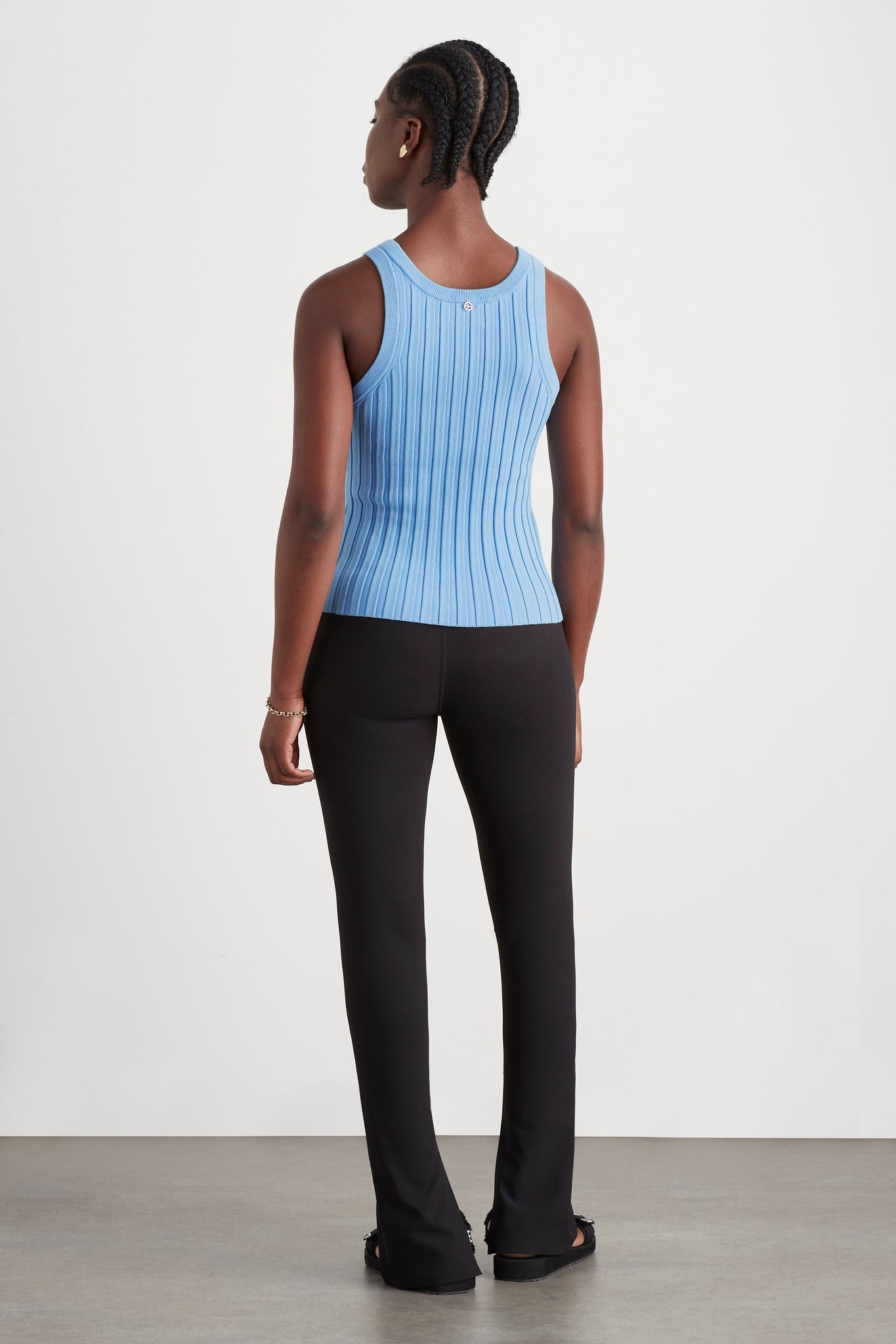 Hydra Racer Knit Ribbed Top | Cerulean Blue | AJE ATHLETICA – Aje ROW