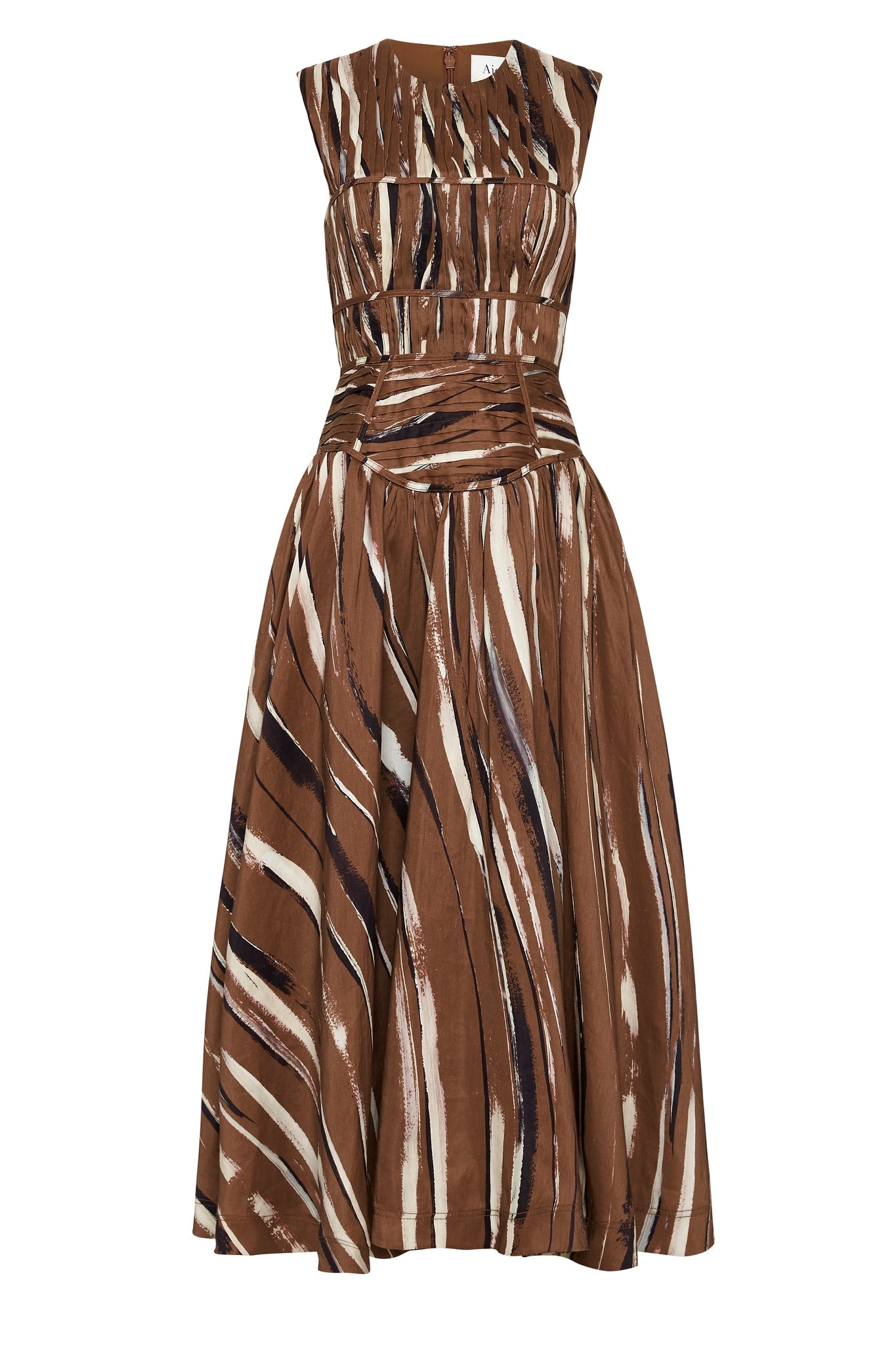 Gabrielle Midi Dress | Neutral Stripe Print | Aje – Aje World