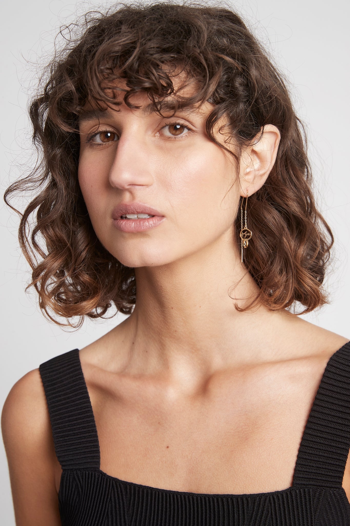 Aje Logo Circle Drop Chain Earring