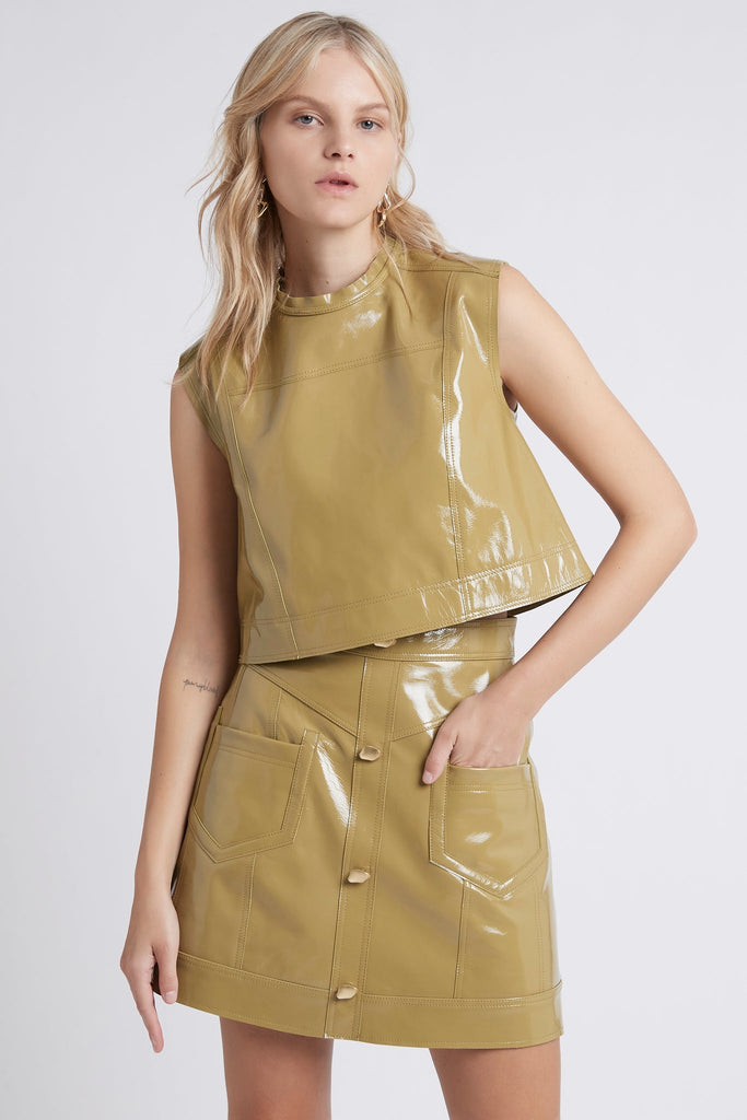 Promenade Leather Shell Top