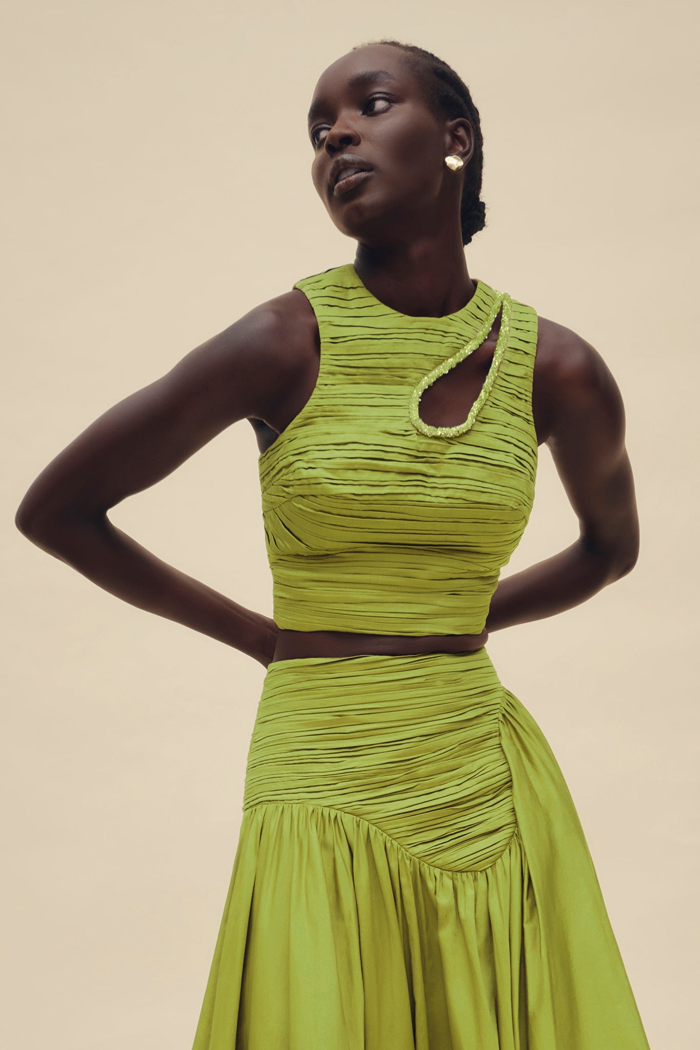 Fabrikant Stal Ingenieurs Jolie Abstract Cut Out Top | Verdant Green | Aje – Aje World