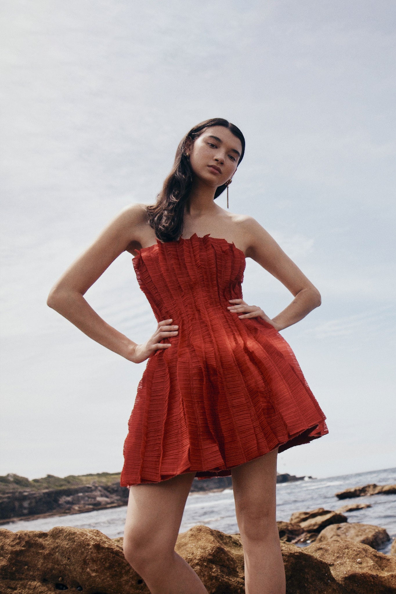 Hybrid Sleeveless Mini Dress | Scarlet Red Aje World